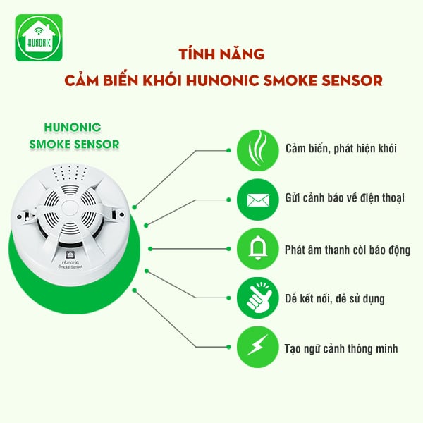 Bộ Cảm Biến Khói Thông Minh Hunonic Smoke Sensor 3