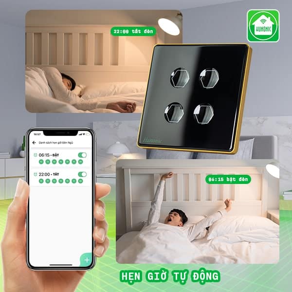 Công Tắc Hunonic Premium Hình Vuông 8