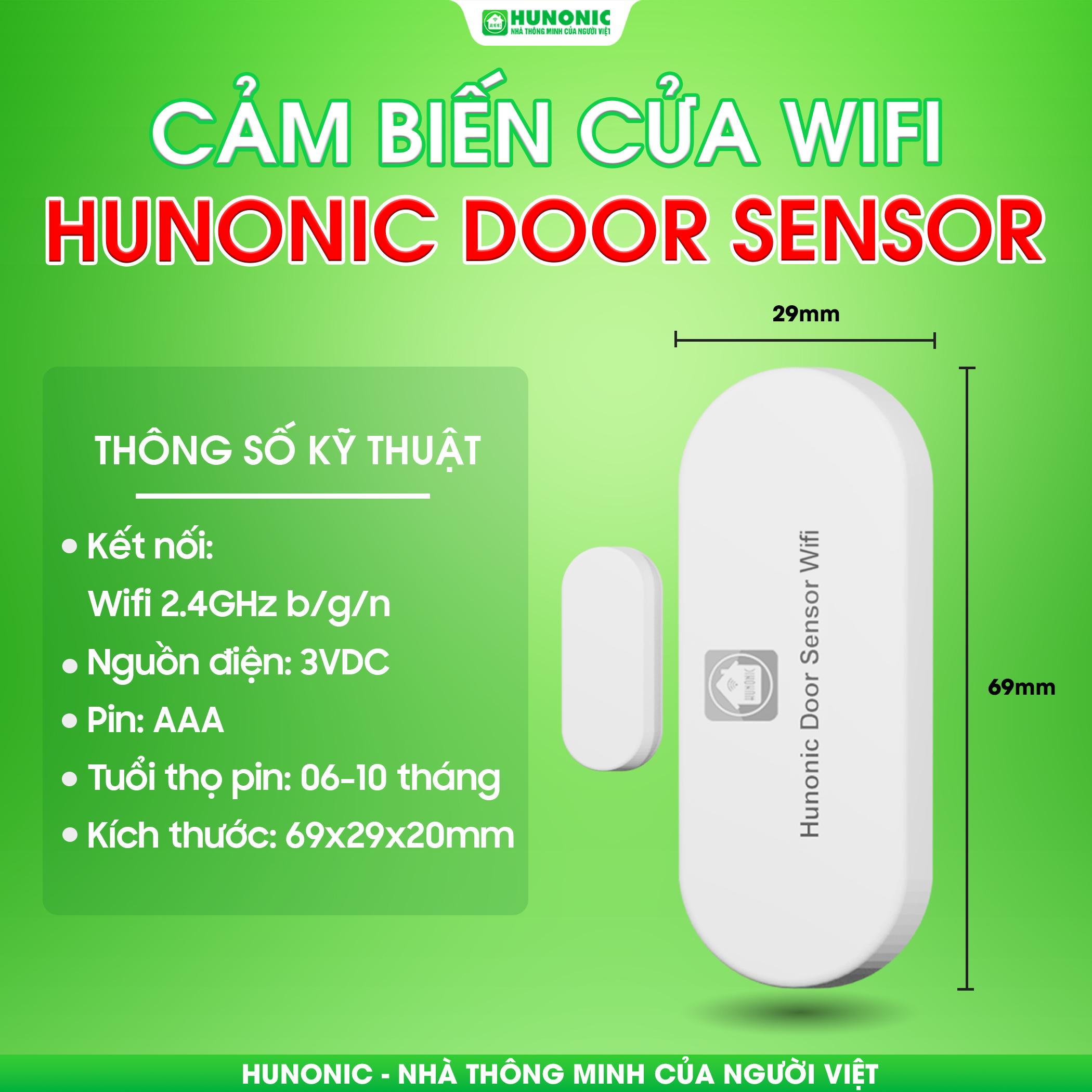 Cảm biến cửa Wifi Hunonic Door Sensor Thế Hệ Mới 4