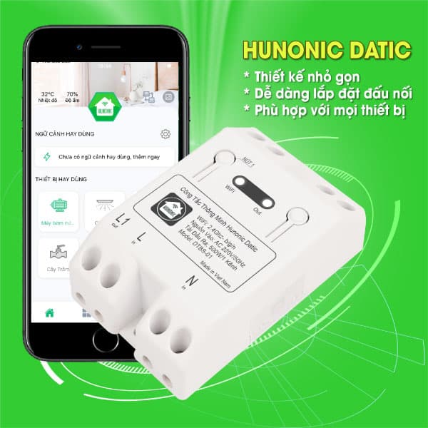 Công Tắc Thông Minh điều khiển từ xa Hunonic Datic Basic 2