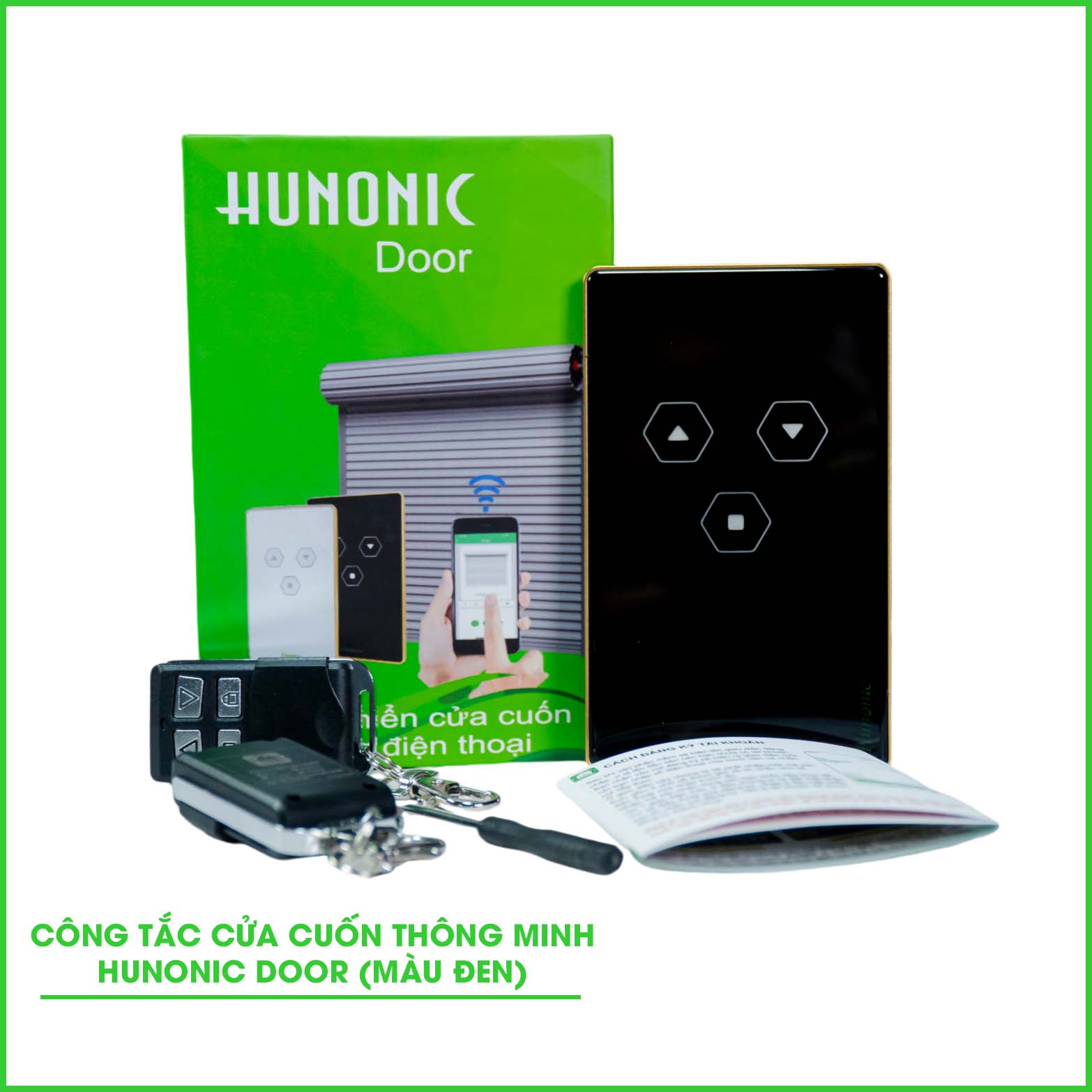 Công Tắc Cửa Cuốn Wifi Thông Minh HUNONIC DOOR ( màu đen)