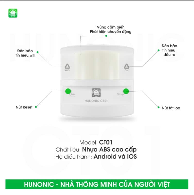 Thiết Bị Chống Trộm Và Báo Khách Wifi Hunonic CT01 2
