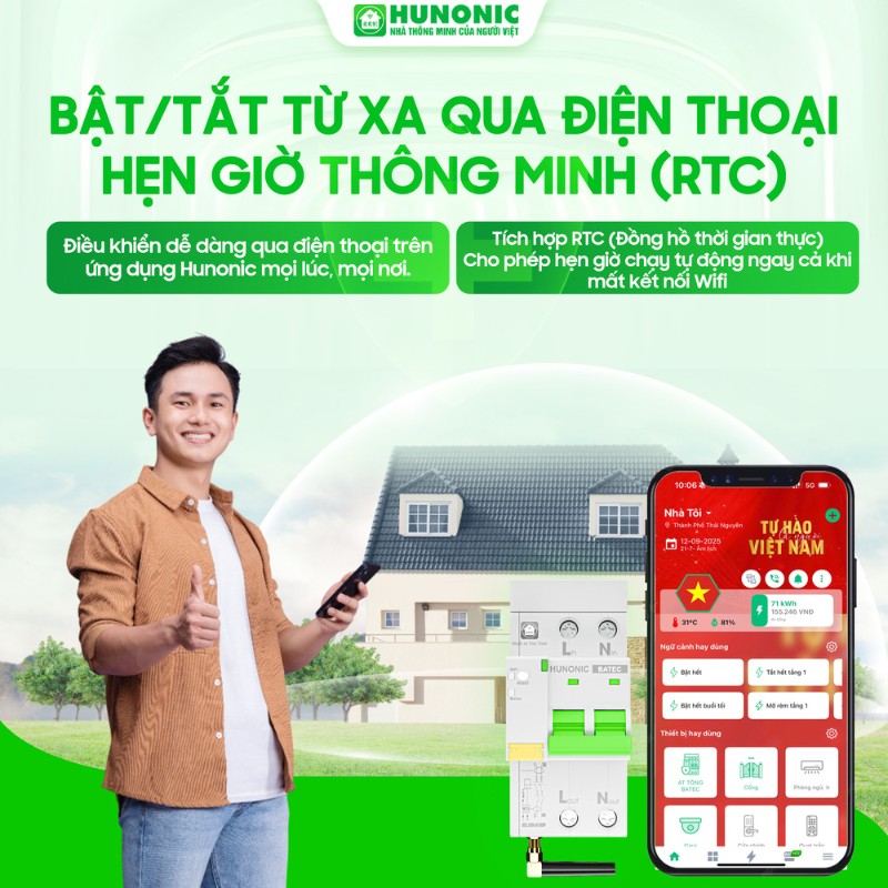 Thiết Bị Bảo Vệ An Toàn Điện Thông Minh HUNONIC BATEC 3