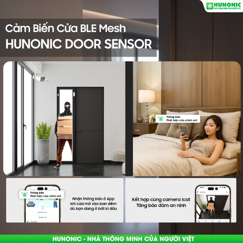 Bộ cảm biến cửa BLE Mesh Hunonic Door Sensor 5