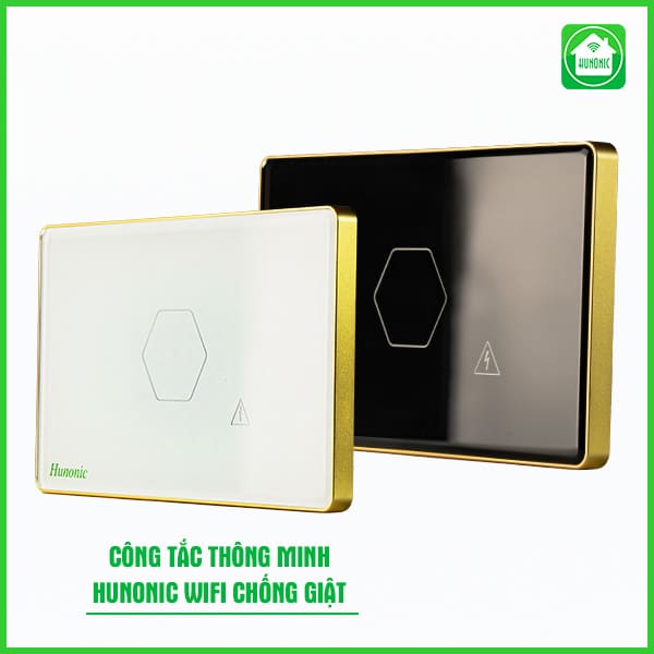 Công Tắc Chống Giật Bình Nóng Lạnh Wifi Thông Minh Hunonic
