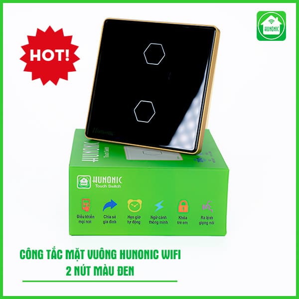 Công Tắc Cảm Ứng Wifi Hunonic Mặt Vuông 3