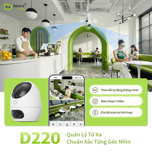 Camera Wifi 2 Mắt BeansView D220 (3MP+3MP)/(5MP+5MP), Ống Kính Kép, Tích Hợp Nút Gọi, Đàm Thoại 6