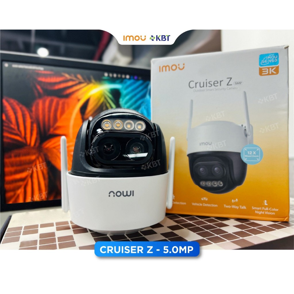 Camera Wifi IMOU CRUISER Z S7DP 3K 5MP, Zoom 12X, Ống Kính Kép, Xoay 360 Độ, Đàm Thoại 2 Chiều, Có Màu Ban Đêm 9