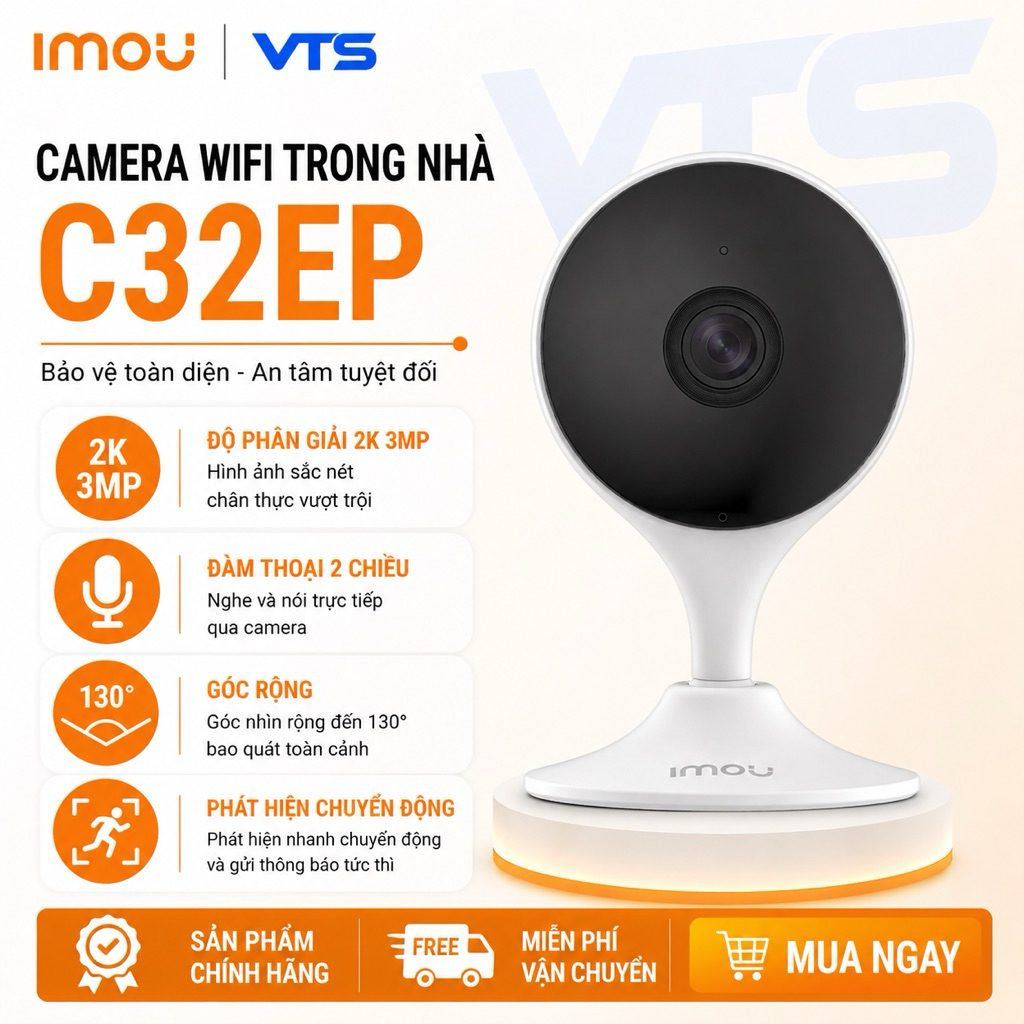 Camera Wifi IMOU C32EP 3MP/C32SP 3MPTrong Nhà - Góc Rộng, Đàm Thoại 2 Chiều, Ai Thông Minh - VTS VN 3