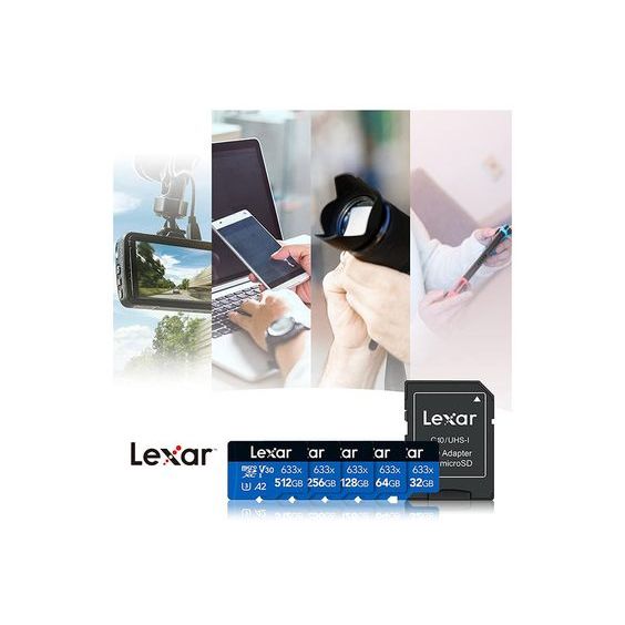 Thẻ Nhớ Micro SDXC LEXAR 256GB/512GB 633x Class 10 A1 Chính Hãng - Tốc Độ Cao, Chuyên Dùng Cho Camera, Máy Ảnh,... 7
