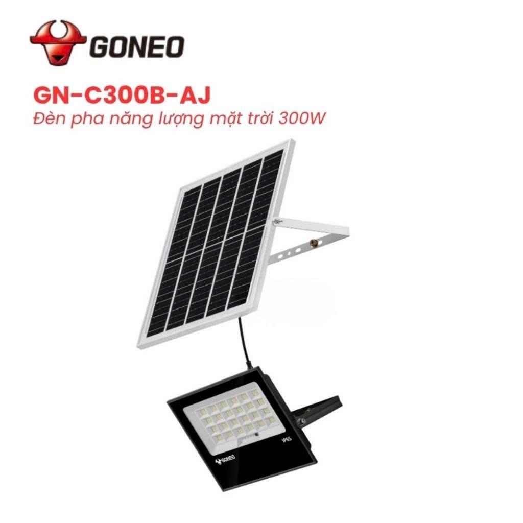 Đèn Pha Năng Lượng Mặt Trời GONEO GN-C300B-AJ, Công Suất 12W, Độ Sáng 1550lm, Bảo Hành 2 Năm