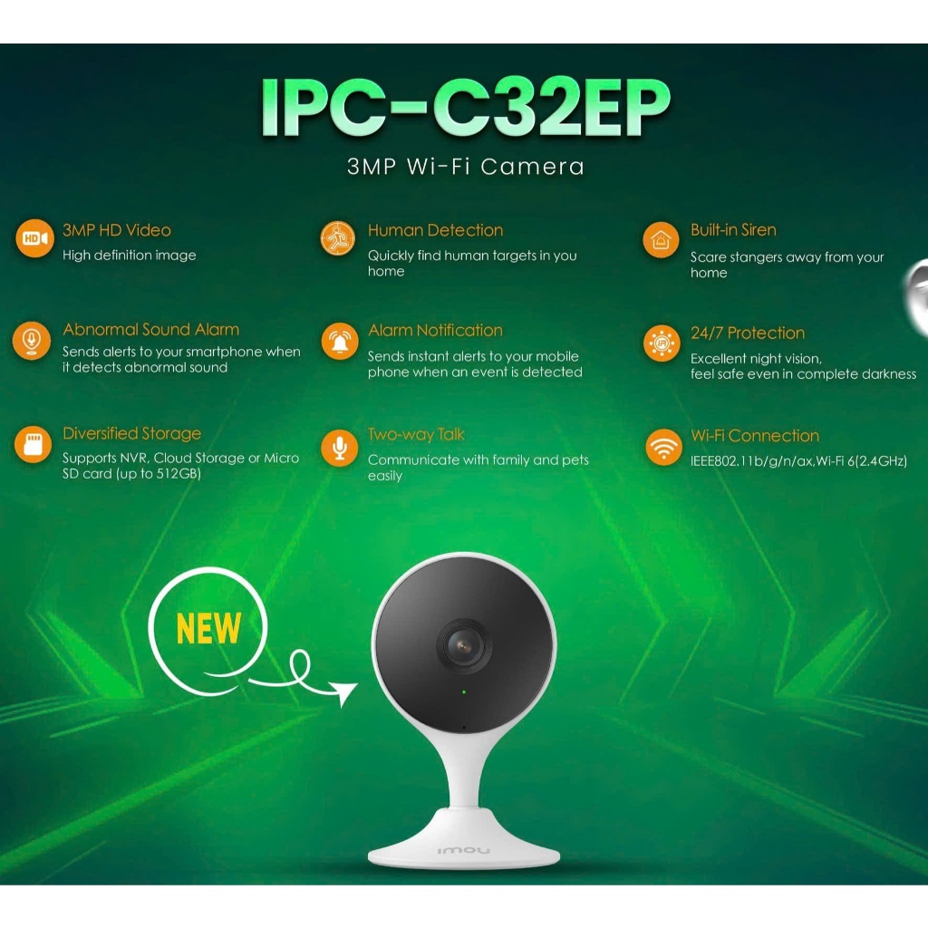 Camera Wifi IMOU C32EP 3MP/C32SP 3MPTrong Nhà - Góc Rộng, Đàm Thoại 2 Chiều, Ai Thông Minh - VTS VN 2