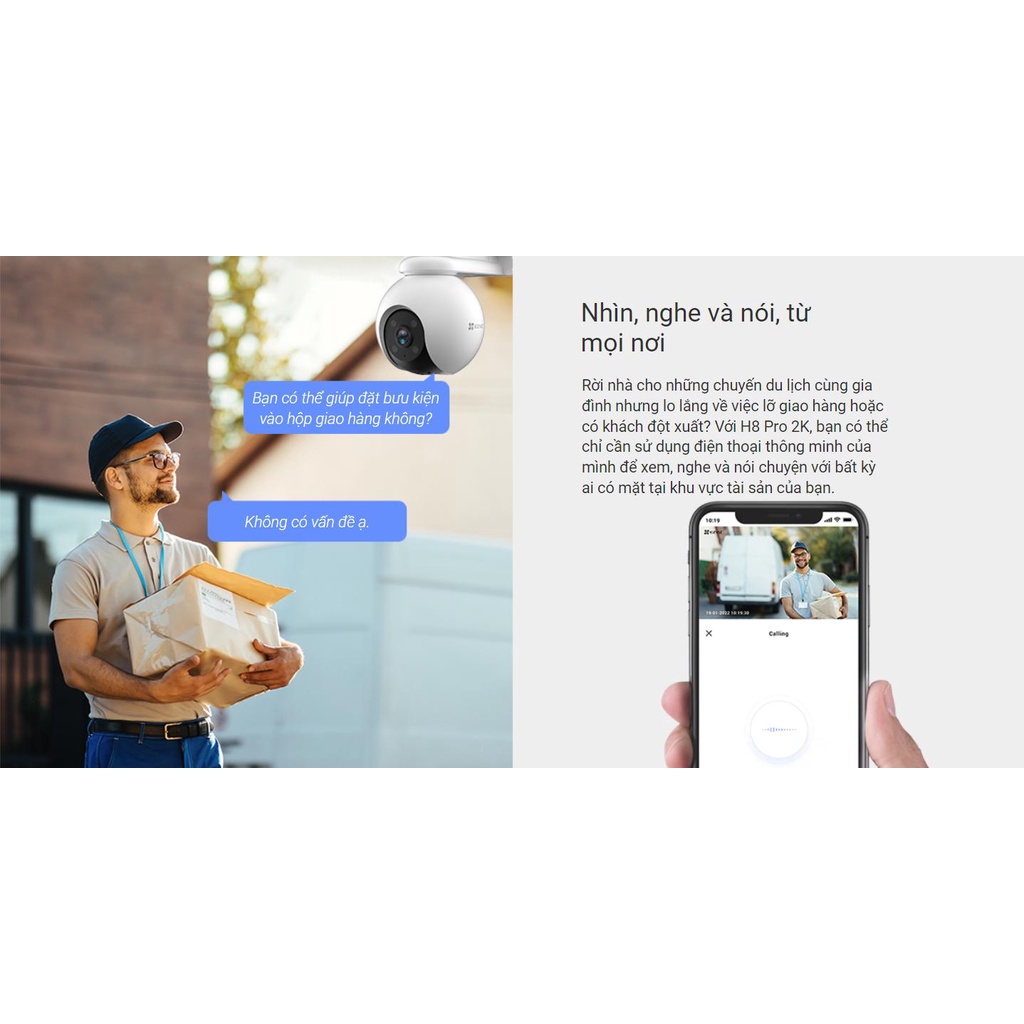 Camera WiFi EZVIZ H8 PRO 2K 3MP, Full Color, Xoay 360 độ, Đàm Thoại 2 Chiều, Phát Hiện Chuyển Động - VTS SmartHome 9