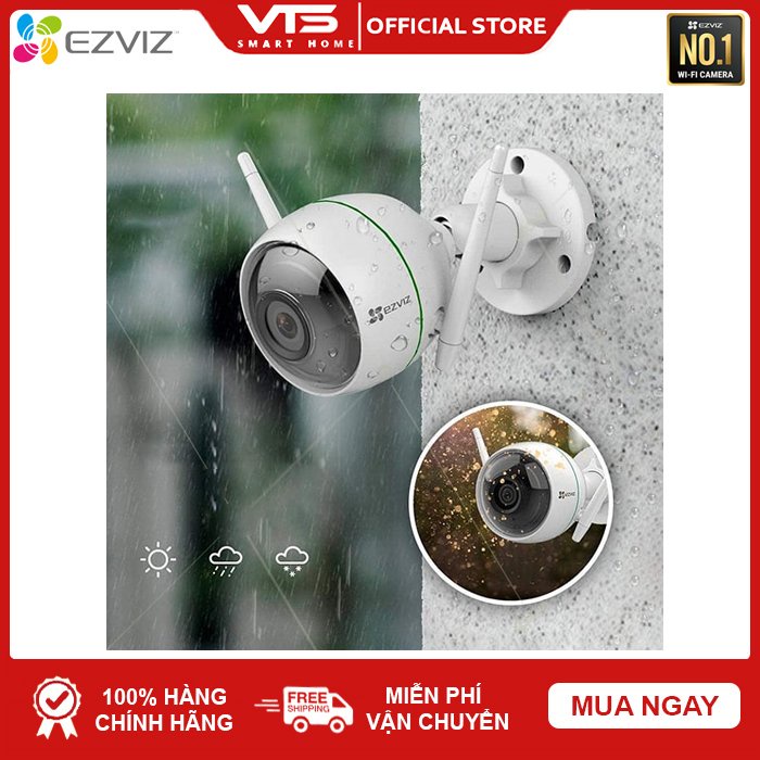 [NPP CHÍNH HÃNG] Camera Wifi EZVIZ C3WN 2.0MP, Hồng Ngoại 30M, Chống Bụi Bẩn IP66, Hỗ Trợ Thẻ Nhớ 256GB, BH 2 Năm - VTS 3