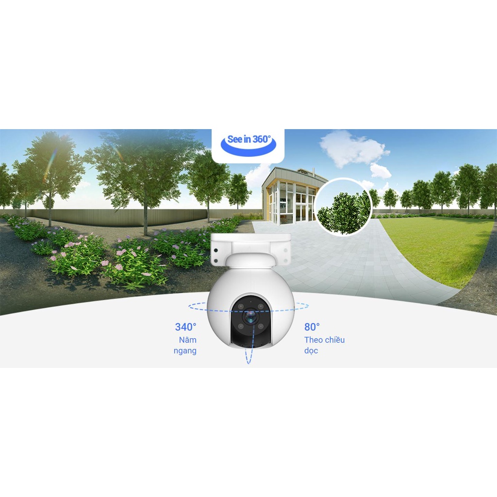Camera WiFi EZVIZ H8 PRO 2K 3MP, Full Color, Xoay 360 độ, Đàm Thoại 2 Chiều, Phát Hiện Chuyển Động - VTS SmartHome 4