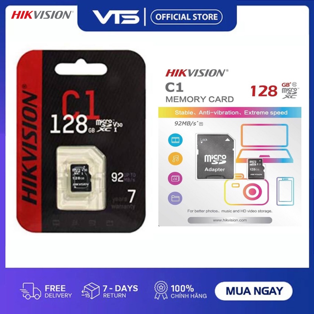 Thẻ Nhớ Micro SD HIKSEMI (HIKVISION) 32/64/128GB 92Mb/s - Thẻ Nhớ Lưu Trữ Chuyên Dụng Cho Camera 5