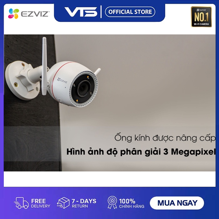 Camera IP Wifi EZVIZ H3C 3K 5MP, H3C 4MP 2K+, H3C 3MP 2K, Full Color, Đàm Thoại 2 Chiều, H.265, Chuẩn IP67- VTS Smart 7