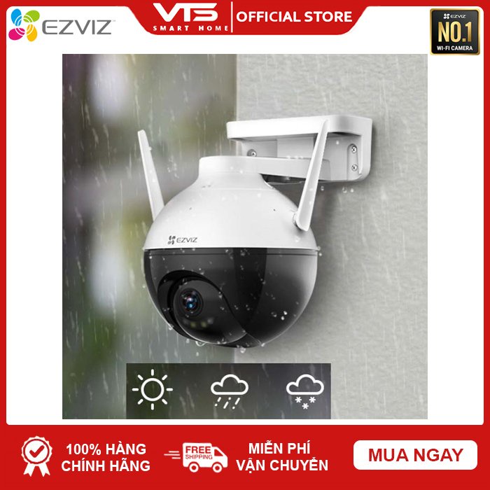 Camera WIFI EZVIZ C8W 4MP Xoay 360 Ngoài Trời EZVIZ, Đàm Thoại 2 Chiều - Màu Ban Đêm Thông Minh, Chính Hãng 24TH 4
