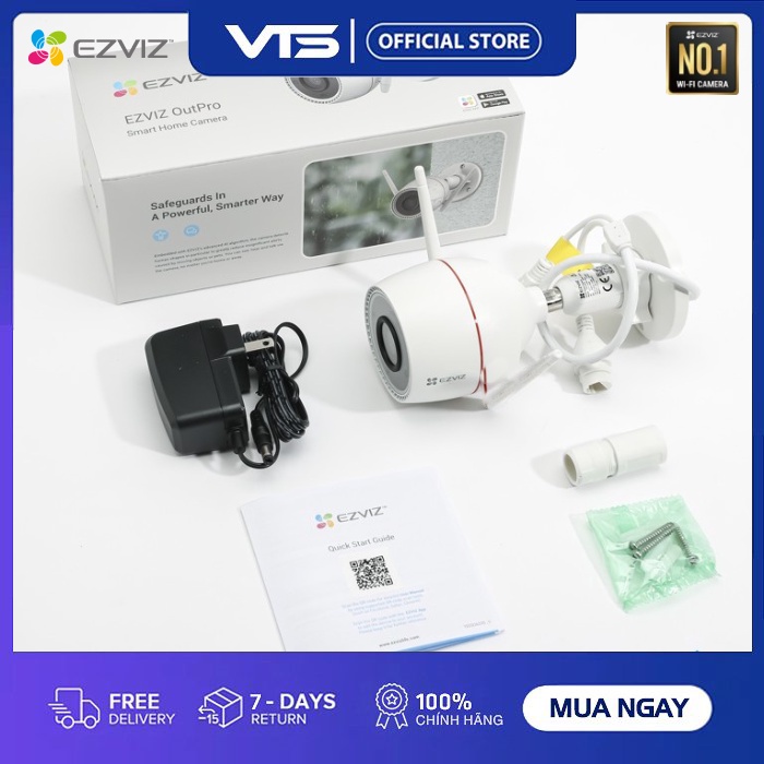 Camera IP Wifi EZVIZ H3C 3K 5MP, H3C 4MP 2K+, H3C 3MP 2K, Full Color, Đàm Thoại 2 Chiều, H.265, Chuẩn IP67- VTS Smart 6