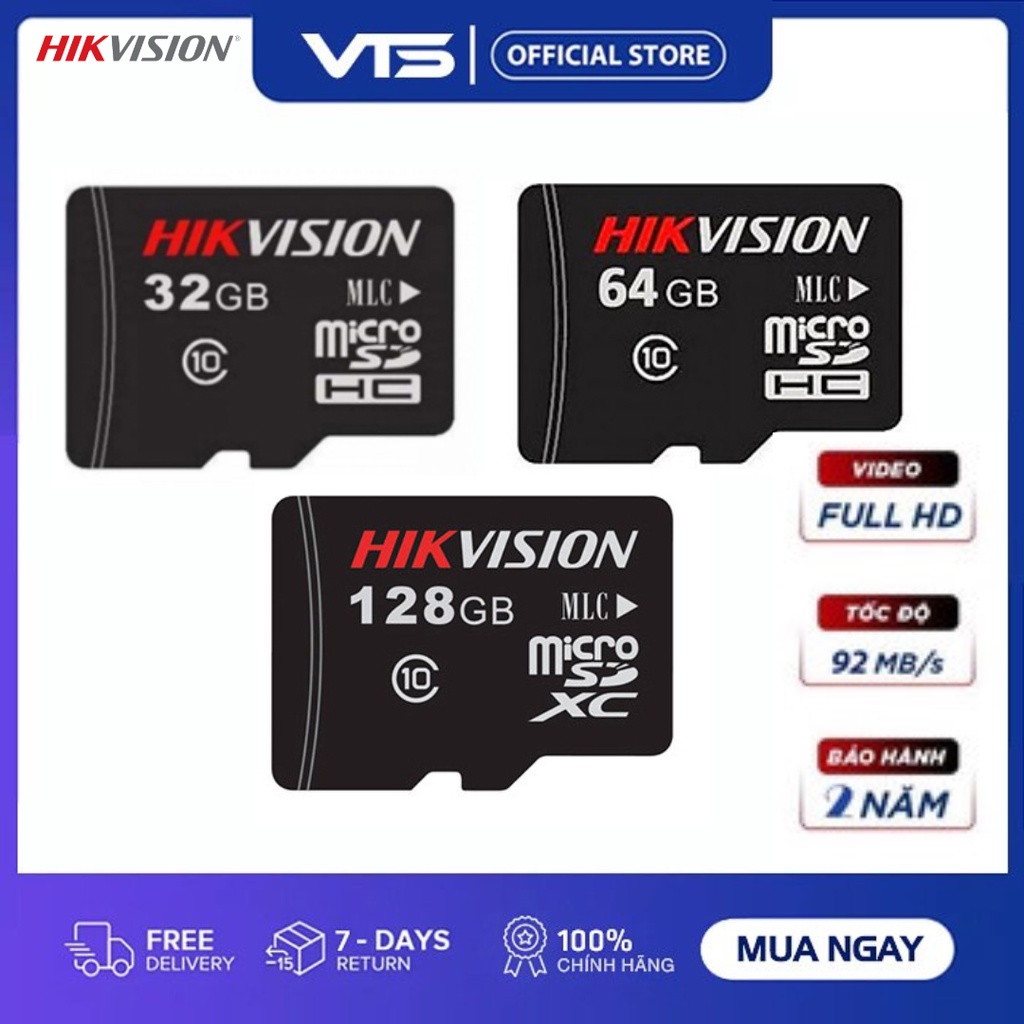 Thẻ Nhớ Micro SD HIKSEMI (HIKVISION) 32/64/128GB 92Mb/s - Thẻ Nhớ Lưu Trữ Chuyên Dụng Cho Camera