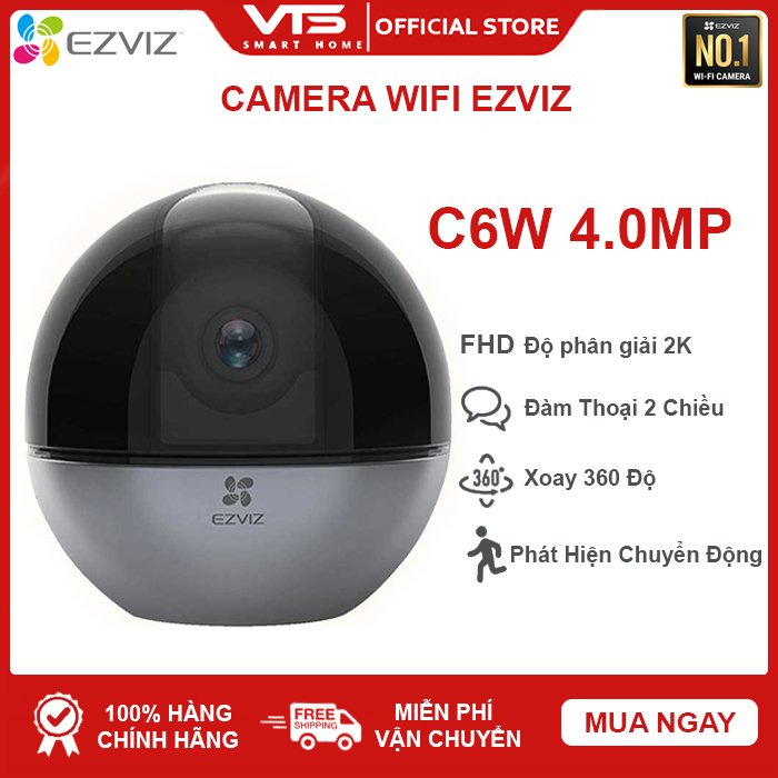 Camera IP WIFI EZVIZ C6W 2K 4MP, E6 3K 5MP - Xoay 360 Độ, Đàm Thoại 2 Chiều, Theo Dõi Chuyển Động - VTS SmartHome 9
