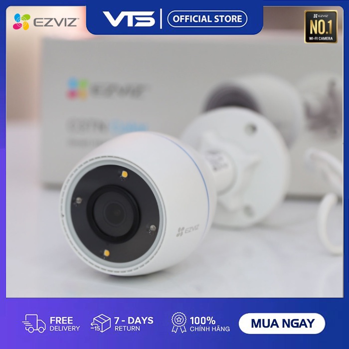 Camera IP Wifi EZVIZ H3C 2MP Color, Full HD - Có Màu Ban Đêm - H.265 Ngoài Trời, Chuẩn IP67 - VTS VN 8