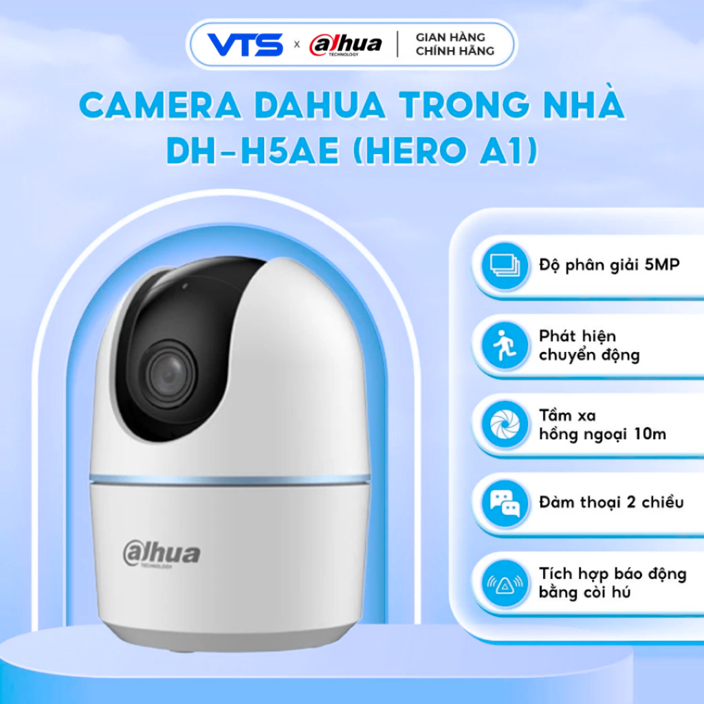 Camera Wifi DAHUA HERO A1 H3AE 3MP/H4AE 4MP/H5AE 5MP Trong Nhà, Xoay 360 Độ, Đàm Thoại, Theo Dõi 8