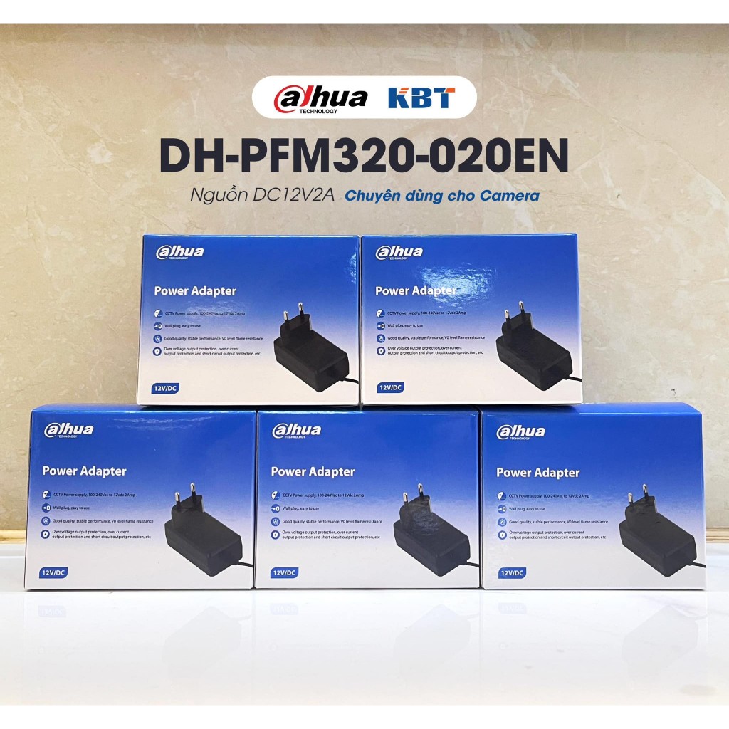 Nguồn Camera DAHUA 12V-2A DH-PFM320-020EN, Nguồn 12V2A chuyên dụng camera, Adapter Camera CCTV