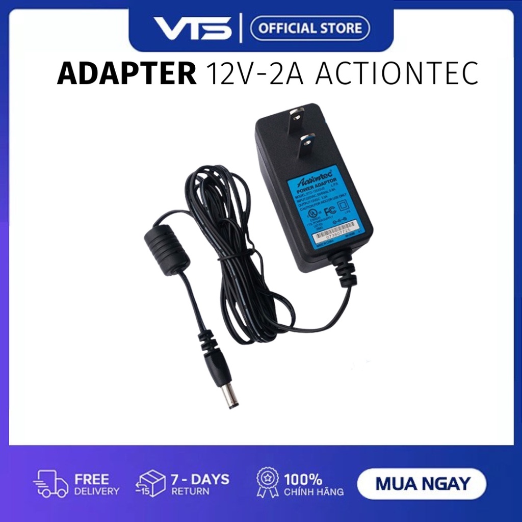 Nguồn 12V-2A Actiontec Chính Hãng Mới 100% - Adapter Actiontec 12V-2,5A Vàng - Nguồn Chuyên Dùng Cho Camera 2