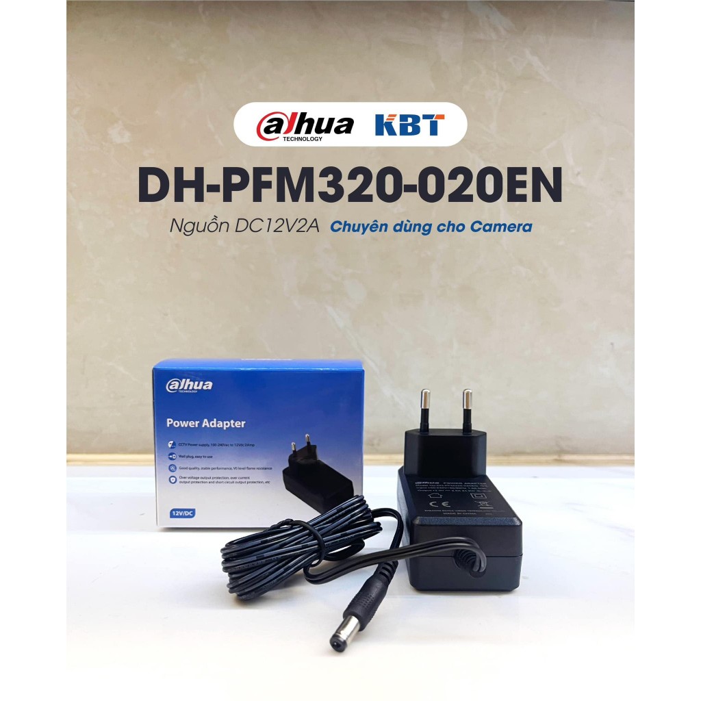 Nguồn Camera DAHUA 12V-2A DH-PFM320-020EN, Nguồn 12V2A chuyên dụng camera, Adapter Camera CCTV 4