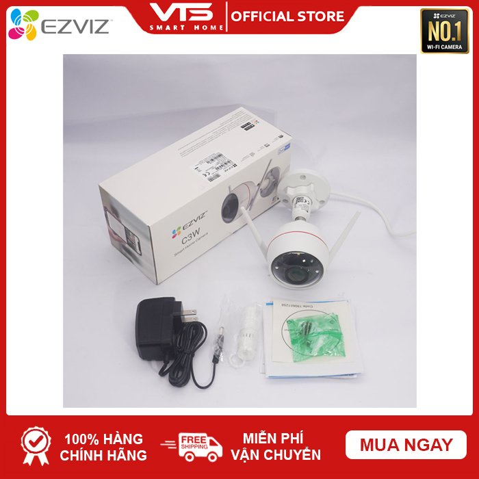 Camera WIFI Ngoài trời EZVIZ C3W PRO 4MP IP67, Màu Ban Đêm, Âm Thanh 2 Chiều, Đèn và Còi Báo Động, AI 5