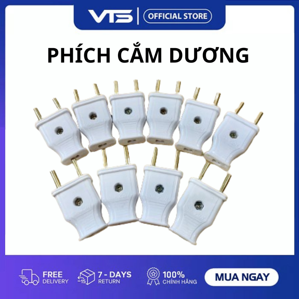 [NPP CHÍNH HÃNG] Phích cắm chuyển 3 chấu sang 2 chấu hàng chất lượng cao - nhựa dẻo ABS, lỗ kim loại đồng siêu dẫn - VTS 2