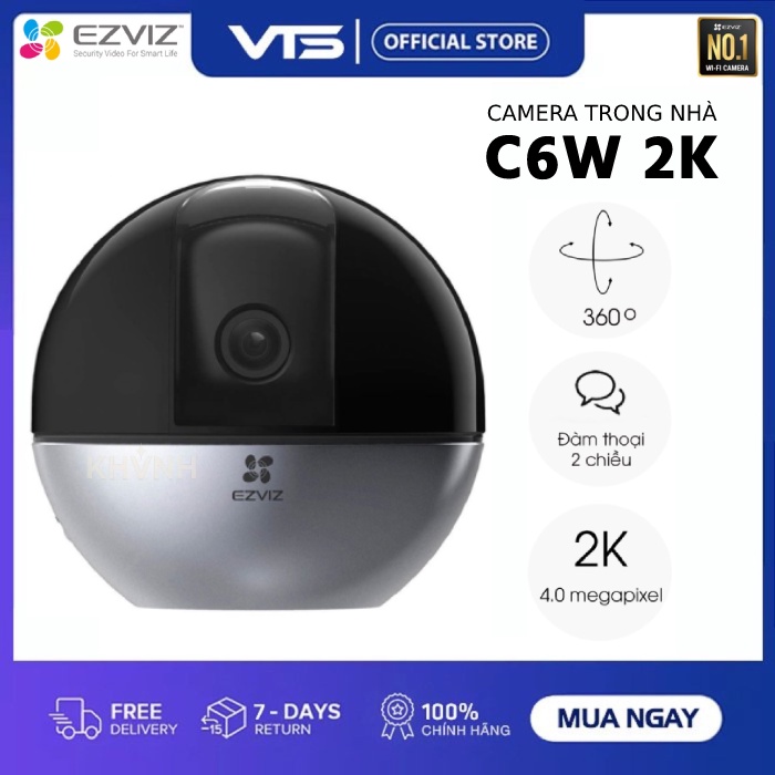 Camera IP WIFI EZVIZ C6W 2K 4MP, E6 3K 5MP - Xoay 360 Độ, Đàm Thoại 2 Chiều, Theo Dõi Chuyển Động - VTS SmartHome 2
