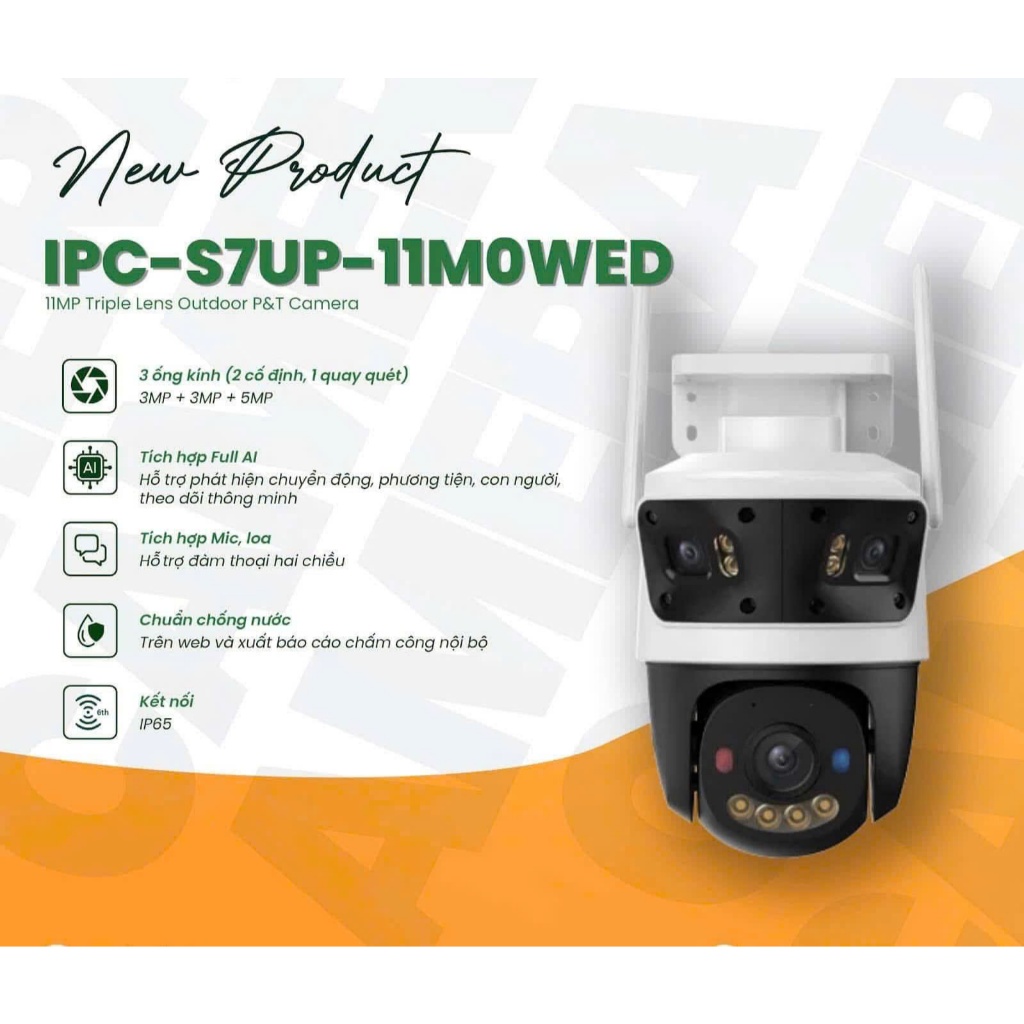 Camera Wifi IMOU Cruiser Triple S7UP-11M0WED 11MP, Cruiser Dual S7XEP 10MP,S7XFP Pro 8MP, Full Color,Còi Đèn Báo Xanh Đỏ 7