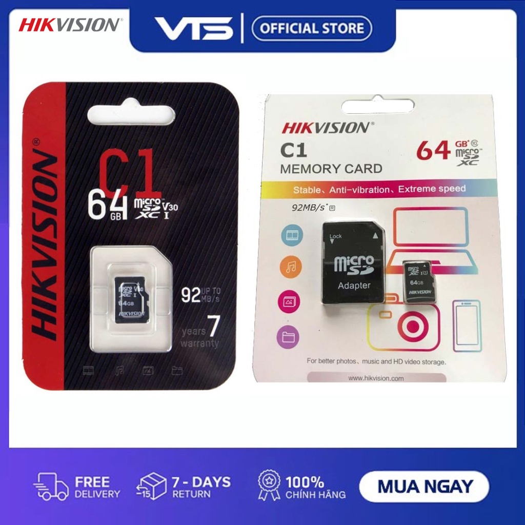 Thẻ Nhớ Micro SD HIKSEMI (HIKVISION) 32/64/128GB 92Mb/s - Thẻ Nhớ Lưu Trữ Chuyên Dụng Cho Camera 4