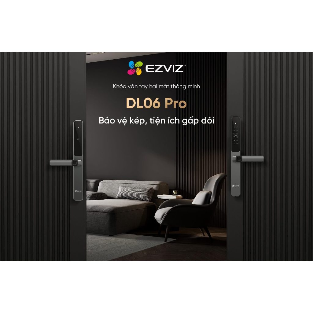 Khóa Vân Tay EZVIZ DL06/DL06 Pro - Phù Hợp Cửa Nhôm, Khóa Từ Xa Qua App, Vân Tay, Thẻ Từ, Mật Khẩu 5