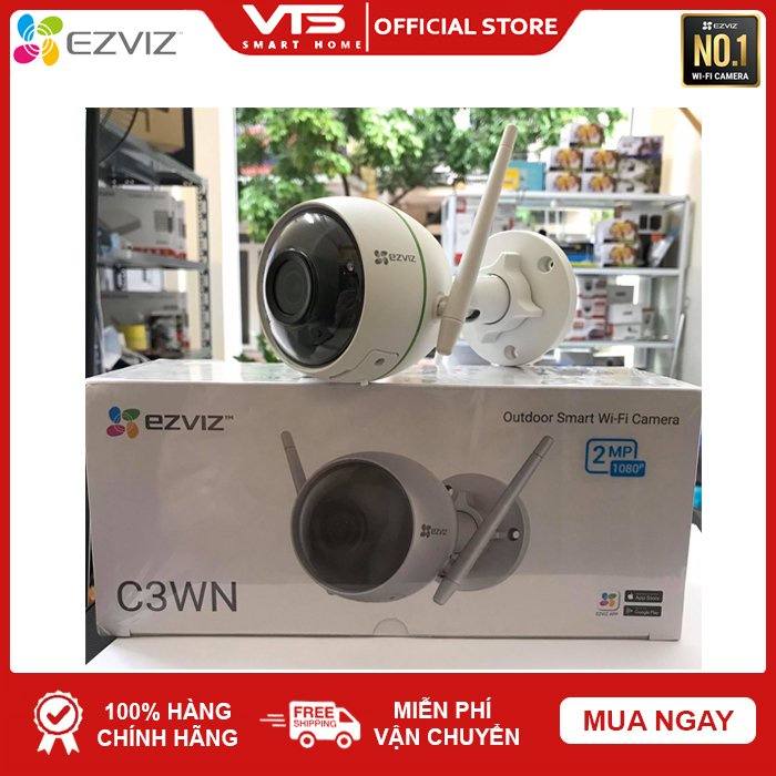 [NPP CHÍNH HÃNG] Camera Wifi EZVIZ C3WN 2.0MP, Hồng Ngoại 30M, Chống Bụi Bẩn IP66, Hỗ Trợ Thẻ Nhớ 256GB, BH 2 Năm - VTS 6