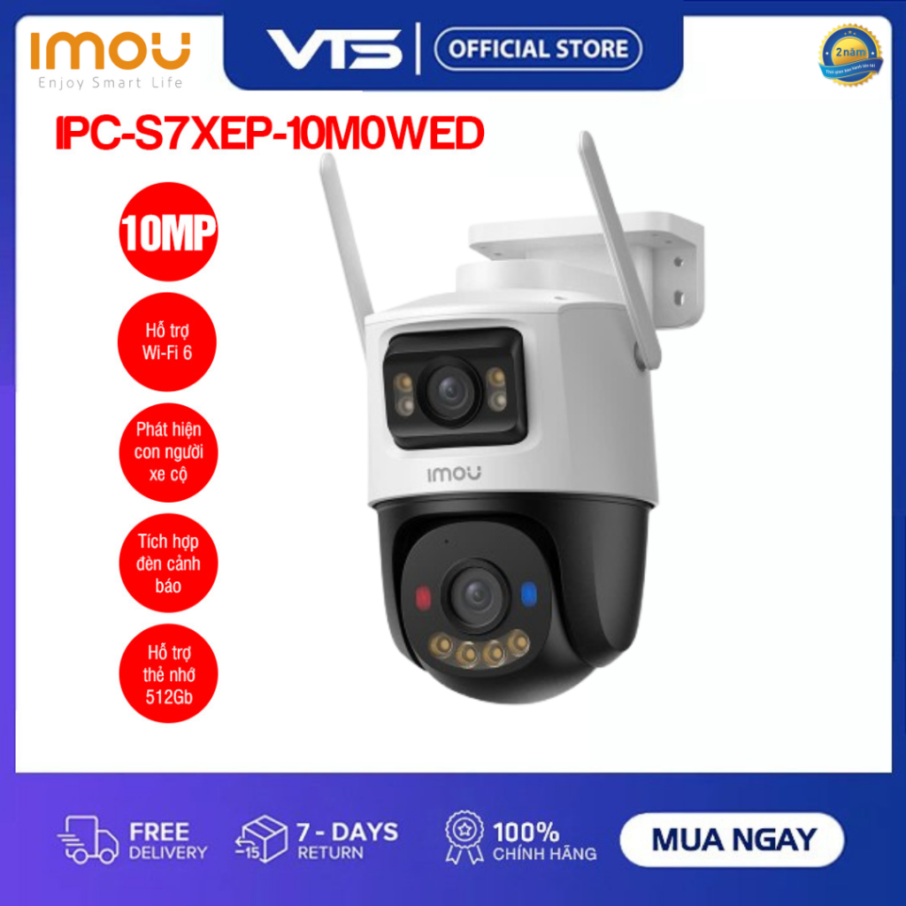 Camera Wifi IMOU 2 Mắt Cruiser Dual 2 S7XEP 10MP, S7XFP Pro 8MP, S7XP 6MP/10MP Ngoài Trời, Có Màu Ban Đêm, Xoay 360 Độ 5