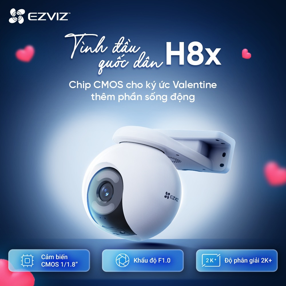 Camera Wifi EZVIZ H8X 2K+ 4MP/H8 Pro 2K 3MP, Ngoài Trời, Xoay 360 Độ, Đàm Thoại 2 Chiều, Full Color 10