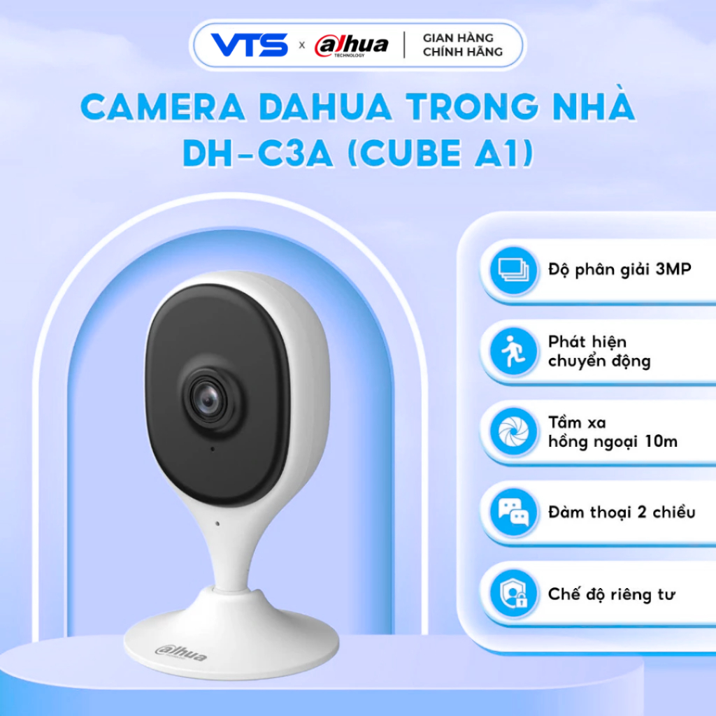 Camera Wifi DAHUA Cube A1 C3A 3MP/C5A 5MP Trong Nhà, Đế Nam Châm, Đàm Thoại 2 Chiều 4