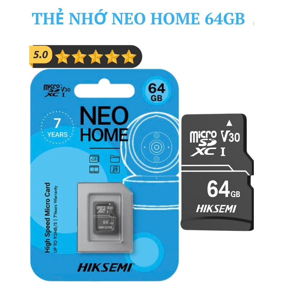 Thẻ Nhớ Micro SD HIKSEMI (HIKVISION) 32GB/64GB/128GB/256GB Chính Hãng, Class 10, 92MB/s, Chuyên Dụng Cho Camera 10