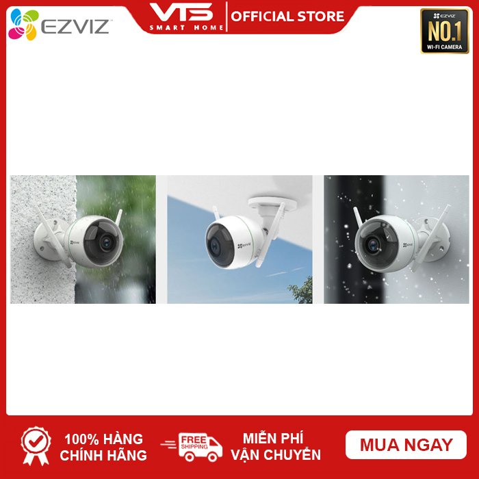 [NPP CHÍNH HÃNG] Camera Wifi EZVIZ C3WN 2.0MP, Hồng Ngoại 30M, Chống Bụi Bẩn IP66, Hỗ Trợ Thẻ Nhớ 256GB, BH 2 Năm - VTS 7