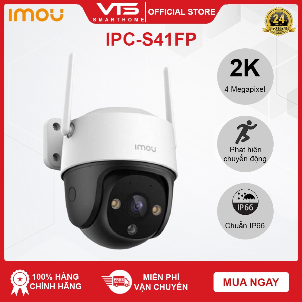 [NPP CHÍNH HÃNG] CAMERA IP WIFI IMOU IPC- S41FP Độ phân giải 4.0MP - Chế độ ban đêm thông minh - Cảnh báo chủ động 3