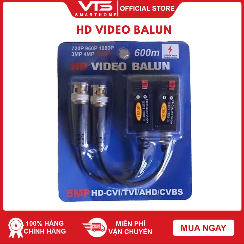 [NPP CHÍNH HÃNG] Bộ Jack Balun Chuyển Đổi Tín Hiệu Camera Loại Tốt (1080P) - CVI/TVI/AHD/CVBS - VTS Smarthome 6