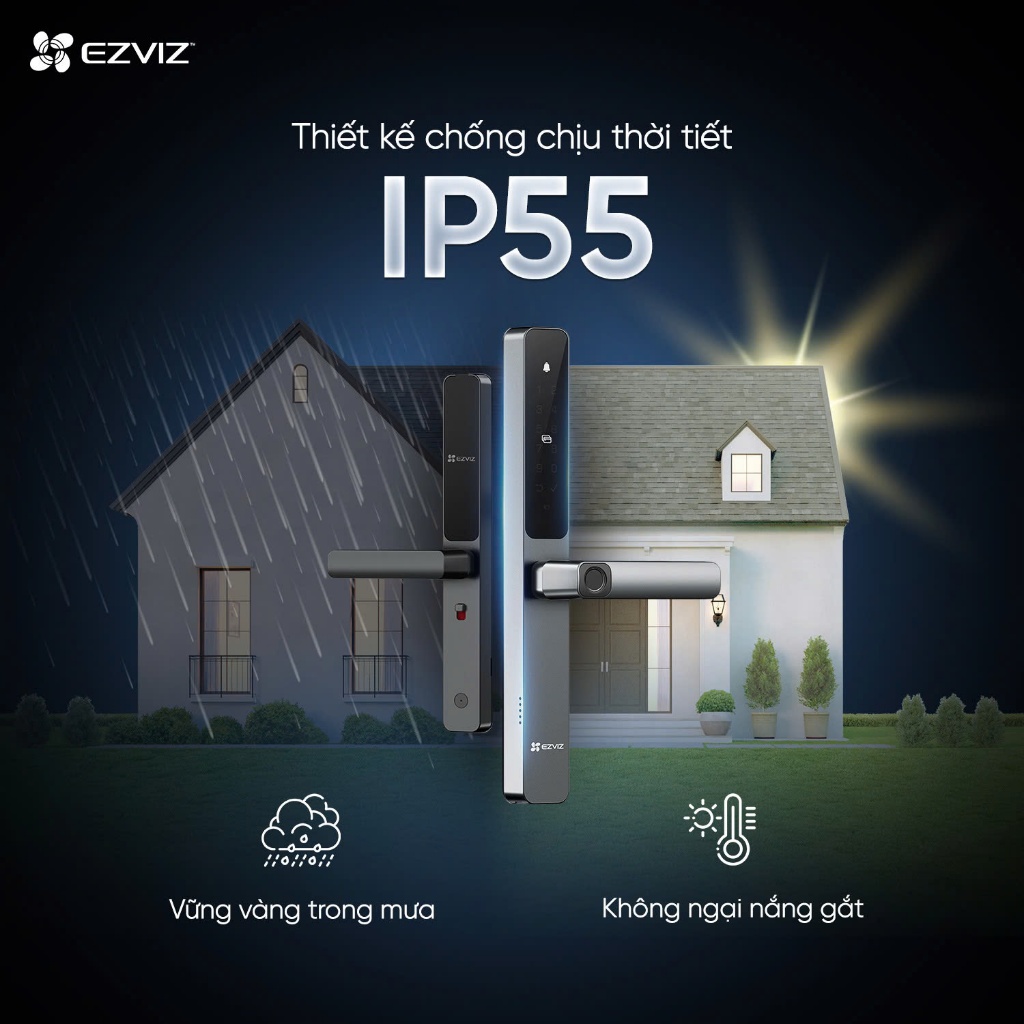 Khóa Vân Tay EZVIZ DL06/DL06 Pro - Phù Hợp Cửa Nhôm, Khóa Từ Xa Qua App, Vân Tay, Thẻ Từ, Mật Khẩu 7