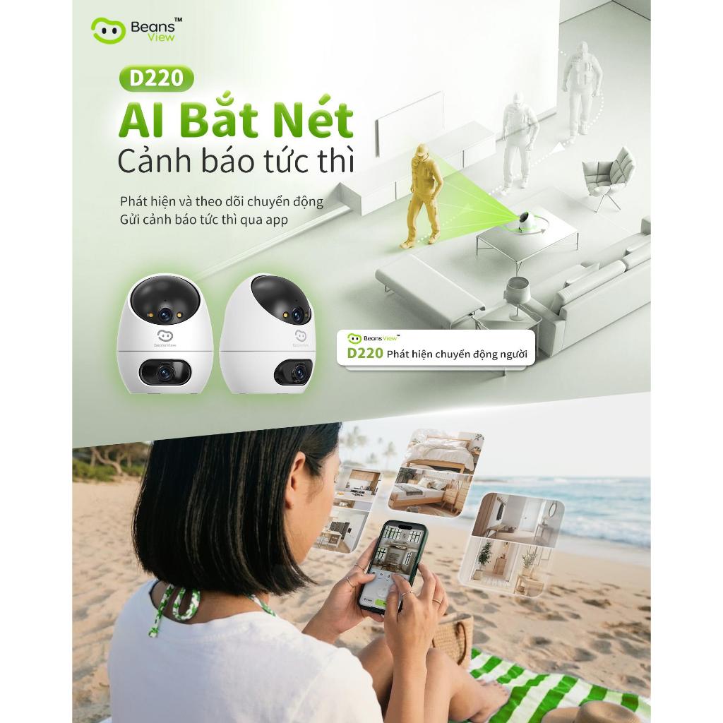 Camera Wifi 2 Mắt BeansView D220 (3MP+3MP)/(5MP+5MP), Ống Kính Kép, Tích Hợp Nút Gọi, Đàm Thoại 7
