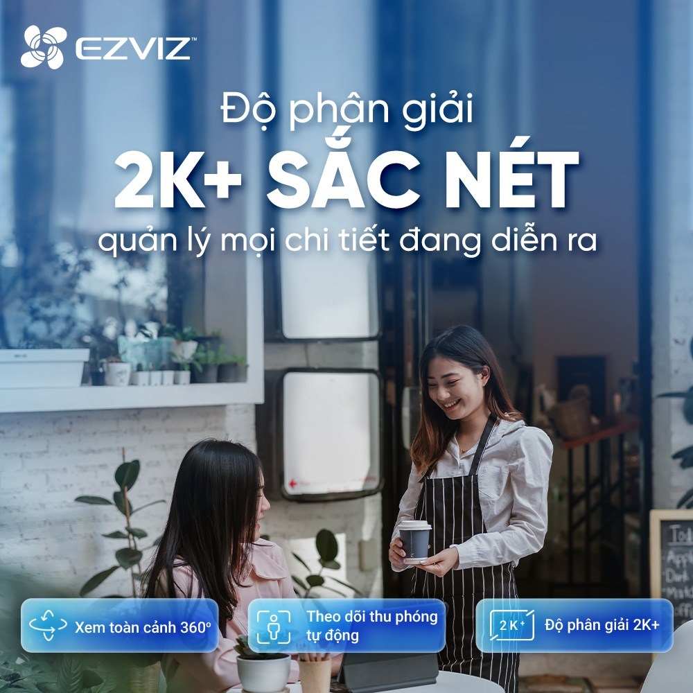 Camera Wifi EZVIZ H8X 2K+ 4MP/H8 Pro 2K 3MP, Ngoài Trời, Xoay 360 Độ, Đàm Thoại 2 Chiều, Full Color 5