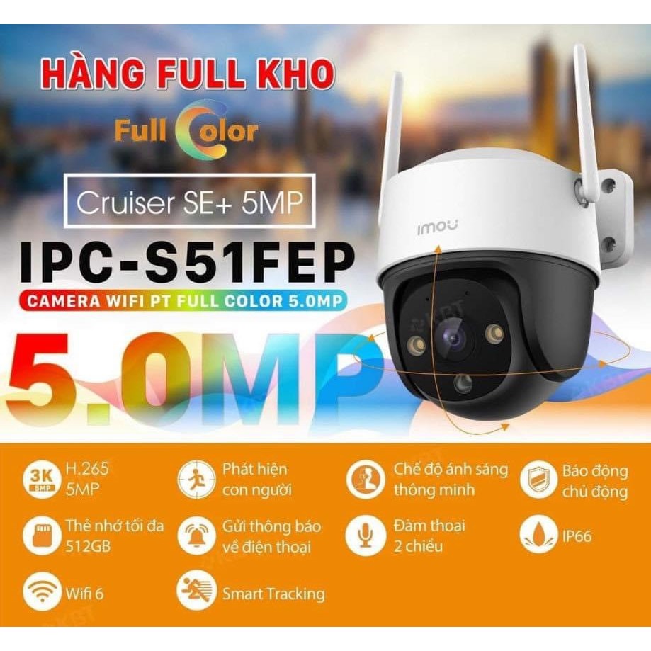 Camera Wifi IMOU CRUISER SE+ S31FEP 3MP/S51FEP 5MP Xoay 360 Độ, Đàm Thoại 2 Chiều, Full Color 6