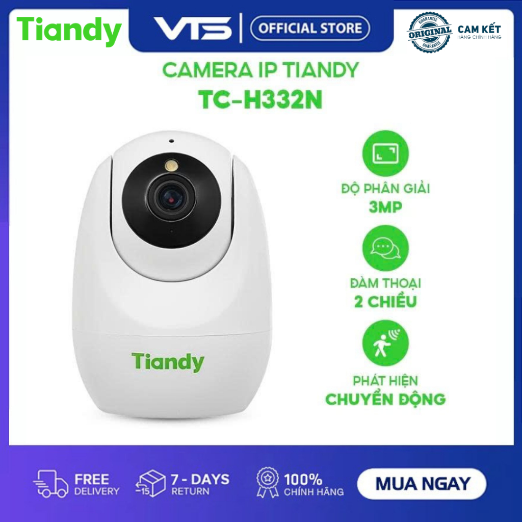 Camera Wifi TIANDY TC-H322N/ TC-H332N 3MP/ TC-H342N 4MP - Đàm Thoại 2 Chiều, Xoay 360 Độ, Theo Dõi 5