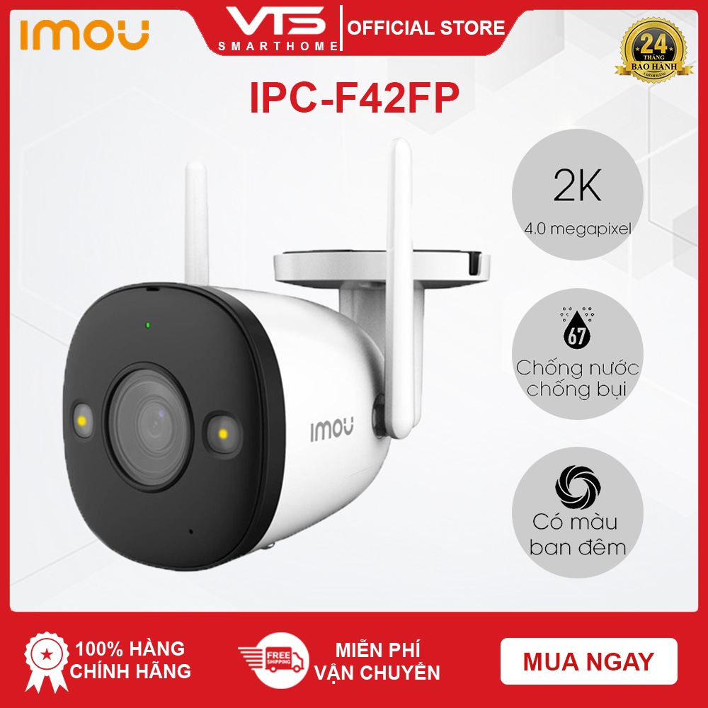 Camera IP Wifi IMOU F42FP 4MP, Quad HD 2K - Có Màu Ban Đêm - Thu Âm - Tầm xa hồng ngoại 30m 8